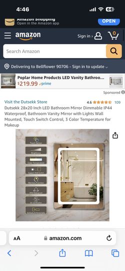 Dutsekk 28x20 Inch LED Bathroom Mirror