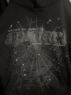 sp5der hoodie rhinestone punk v2