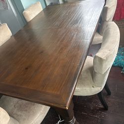 Big dinning room table used with 6 chairs