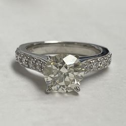 1.85ct Natural H/VS1 Round Diamond Engagement Ring 