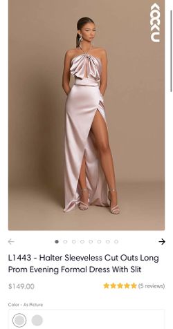 Halter Prom/wedding Dress Pink Satin SIZE 4