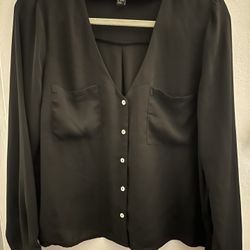 Used Forever 21 Shirt Size M Button Down Black