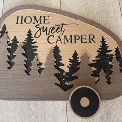 Home Sweet Camper Wood Wall Decor ~ Rustic Farmhouse ~ Shaped as a Camper