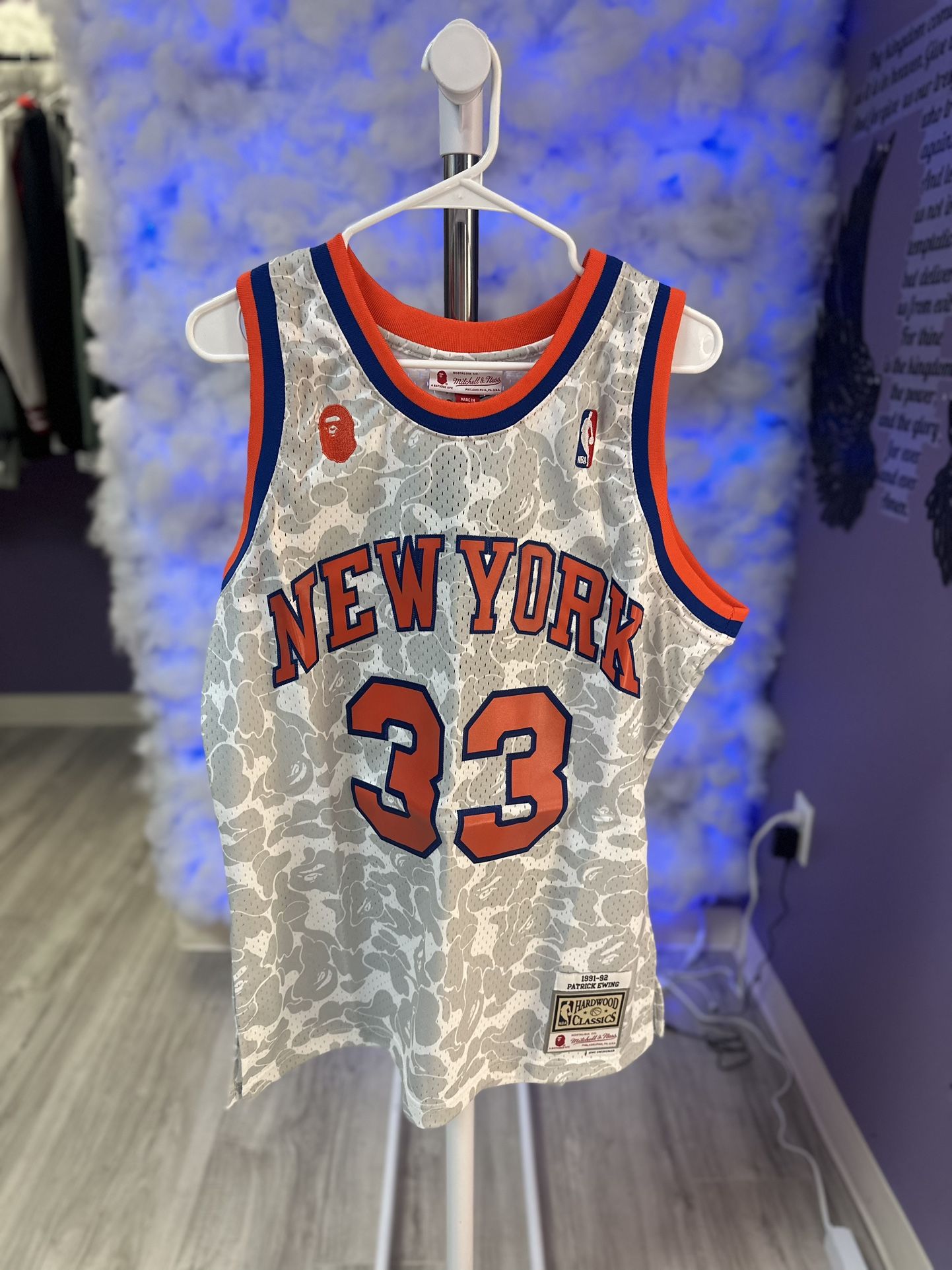 Bape x New York Knicks Patrick Ewing Jersey 