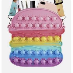 Pop Fidget Purse Bag for Girls Cute Hamburger Kids  Crossbody Shoulder Bag New