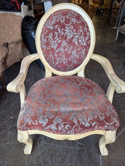 Ornate French Provincial Style Upholstered Armchair