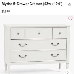 Pottery Barn Kids Blythe 5 Drawer Dresser 