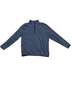 Blue Heathered Quarter-Zip Pullover