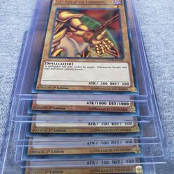 Mine cards are 10/10 no dents no anything just 1 Card goes for $300! To $500!. I have all completed exodia Yu-Gi-Oh Cards for $700 dollars or all you