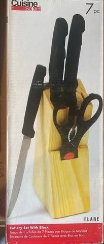 Cutlery set with block