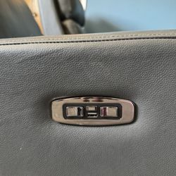 Gray Leather Chairs. 