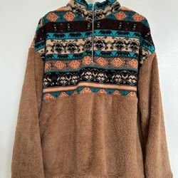 Unisex Fleece Quarter Zip Sweatshirt In Large