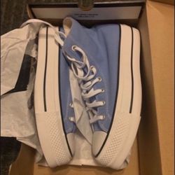 NIB WOMENS SIZE 8 CONVERSE SHOES PLATFORM BLUE