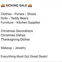 Moving Sale 