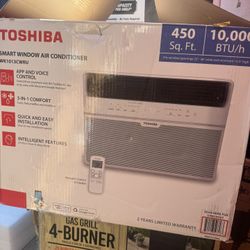  Restored Toshiba 10,000 BTU 115-Volt Smart Wi-Fi Touch Control Window Air Conditioner with Remote for up to 450 Sq. Ft. in WK1013CWRUFR White (Refurb