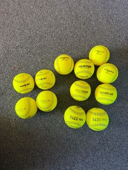 12-Mixed Brand Slowpitch Softballs-Mortars-Onyx-Razos
