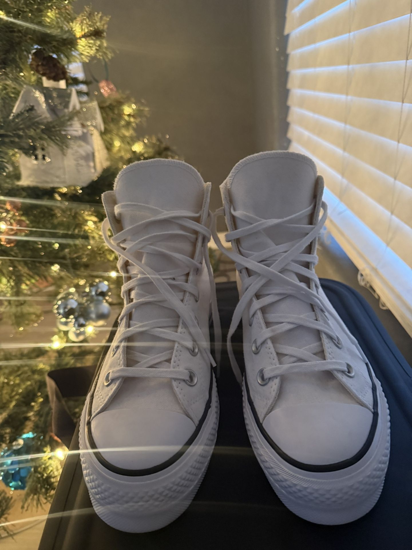 White Platform Converse