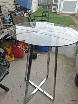 30" glass top bar table