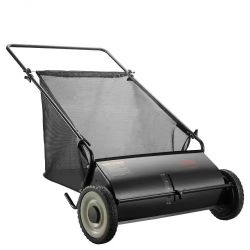 222# Push Lawn Sweeper, 26-inch Leaf & Grass Collector, Strong Rubber Wheels & Heavy Duty Thickened Steel, Durable to Use with Large Capacity 7 cu. ft