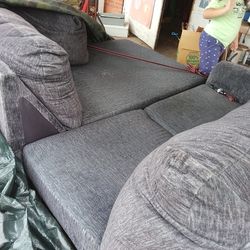 Charcoal gray sectional couch