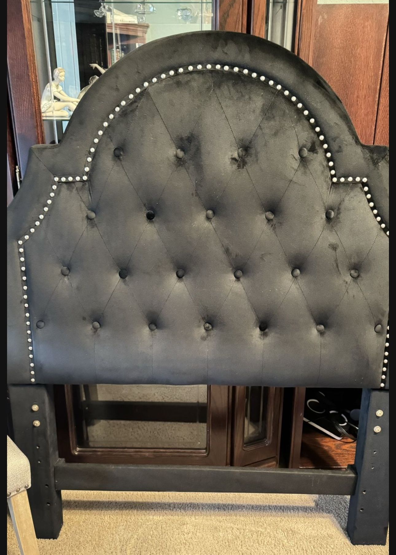 Twin Upholstered headboard. Color Black