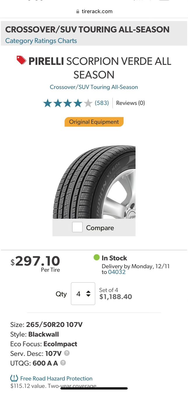 PIRELLI SCORPION VERDE ALL SEASON Crossover/SUV Touring All-Season