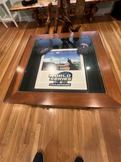 Used Ex Cond Display Case Coffee Table With 2 Drawers Top One For Displaying 