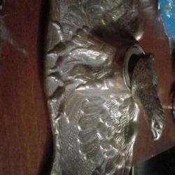 Neoclassical Brass Eagle Inkwell 