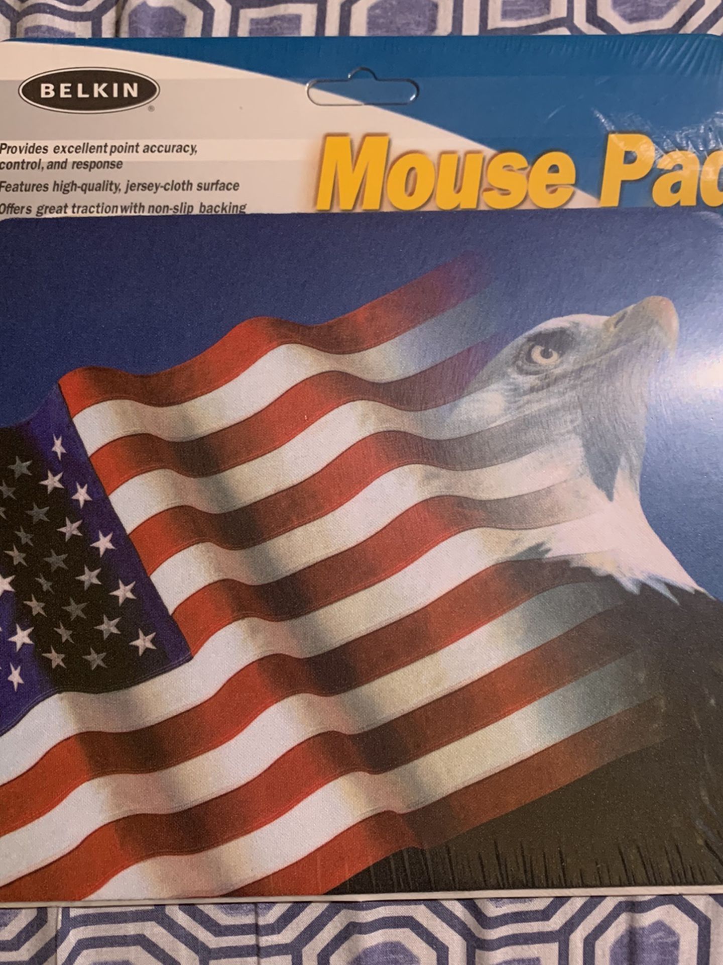 [NEW & SEALED, RARE!] Belkin Mouse Pad (USA, American Flag, Bald Eagle) [F8E080-EAGLE]