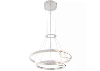 Minsk 2-Lights Dimmable Integrated LED Chrome Double Round Chandelier BRAND NEW