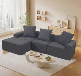 Dark Gray Sectional Sofa with Chaise