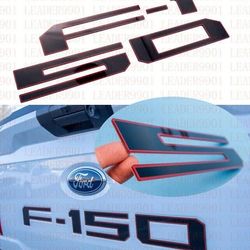 Black and Red Ford F150 Rear Tailgate Lettering Emblem Badge 2021-2022