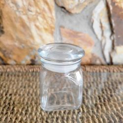 Small Square Clear Glass With Sealed Lid