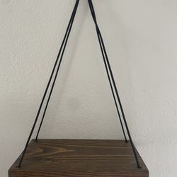 Set of 2 Hanging Wood Shelves 