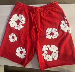 Denim Tears Cotton Wreath Red Sweat Shorts