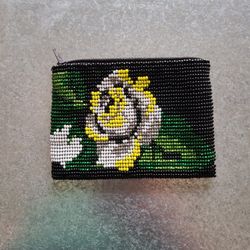 Flower Beaded Coin Purse