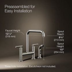 High-End Kohler Purist® Modern Kitchen sink faucet side sprayer 