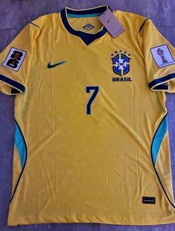 Brazil World Cup 2026 ‘Vini Jr 7’ Player Version Slim Fit 2XL(55cm fits more like Large) Home Jersey