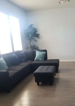 Dark Gray L-shape Couch