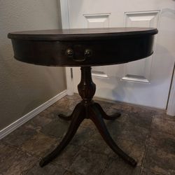 Beautiful Solid Wood Drum Table – $129