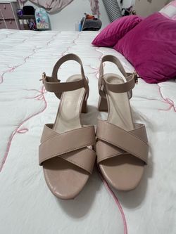Nude platform heels