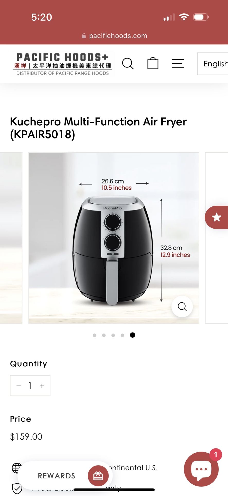 Pacific KuchePro Air Fryer KPAIR5018