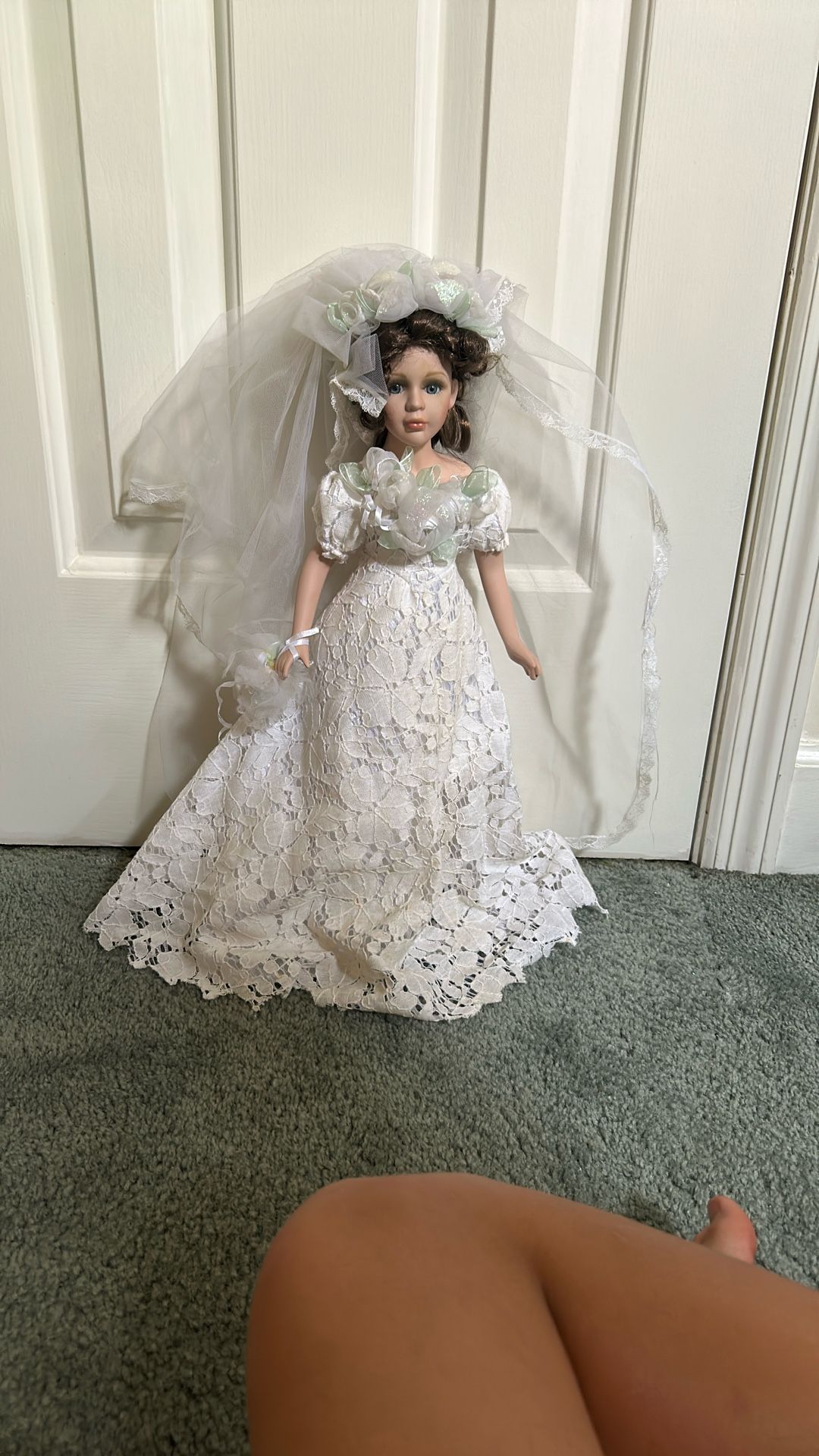 Beautiful Antique Bride Porcelain Doll