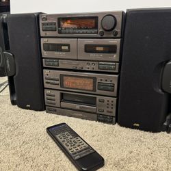 Vintage JVC Compact Component Stereo System with Remote - Works Great!
