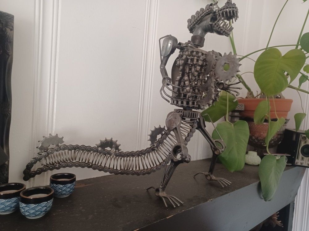 TRex scrap metal art piece