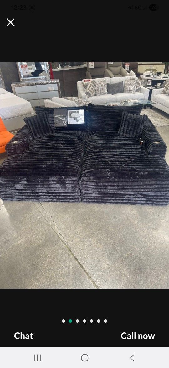 Brand New Doble Chaise Lounge Corduroy Fabric Super Soft $999
