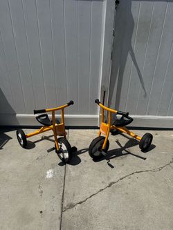 Set of 2 Childcraft Kids Tricycles – Heavy Duty School/Daycare Trikes