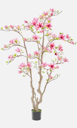 Artificial Magnolia Tree, 6.8FT Tall Fake Indoor Tree, Realistic Real Touch Leaves and Flowers, Perfect for Home Decor, Living Room, Wedding, and Hote