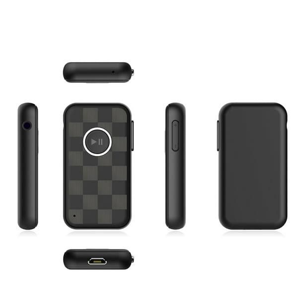 BT09B Bluetooth 5.0 Car Adapter - Audio Receiver with QCC3003 Chip, 110mAh Battery and 6 Hours of Playtime, Includes USB Cable, 3.5mm Cable and User M