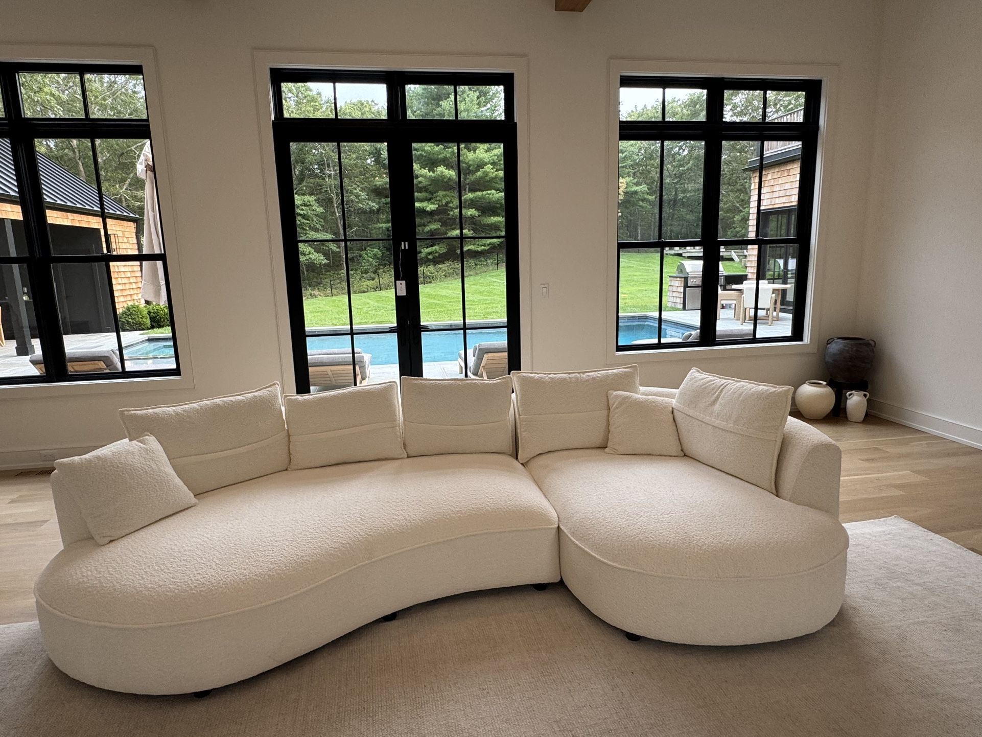 125" Modern Curved Sectional Sofa Couch With Chaise